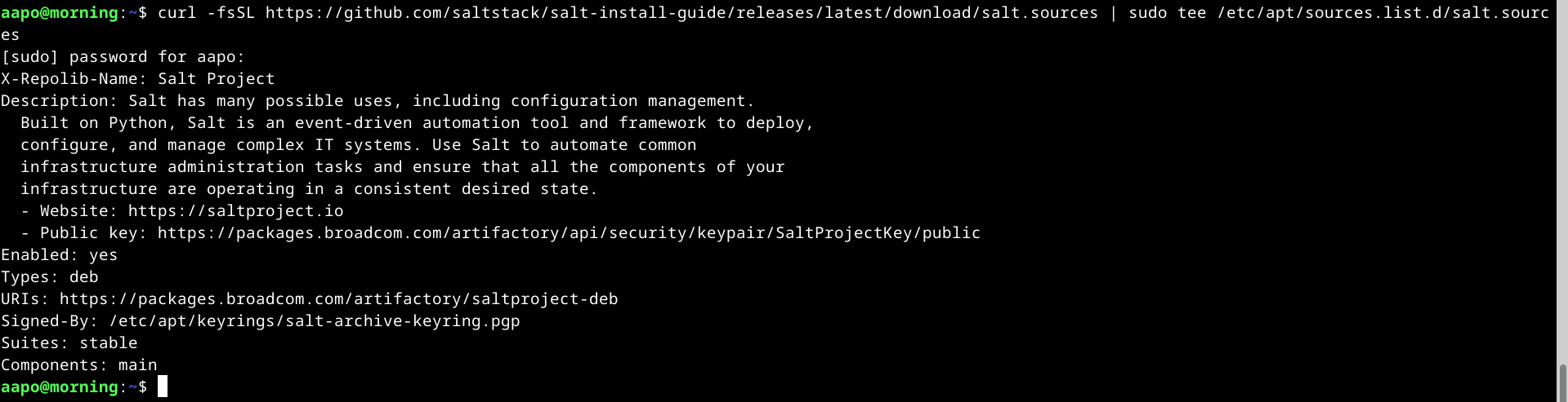 Salt repositorin lataaminen