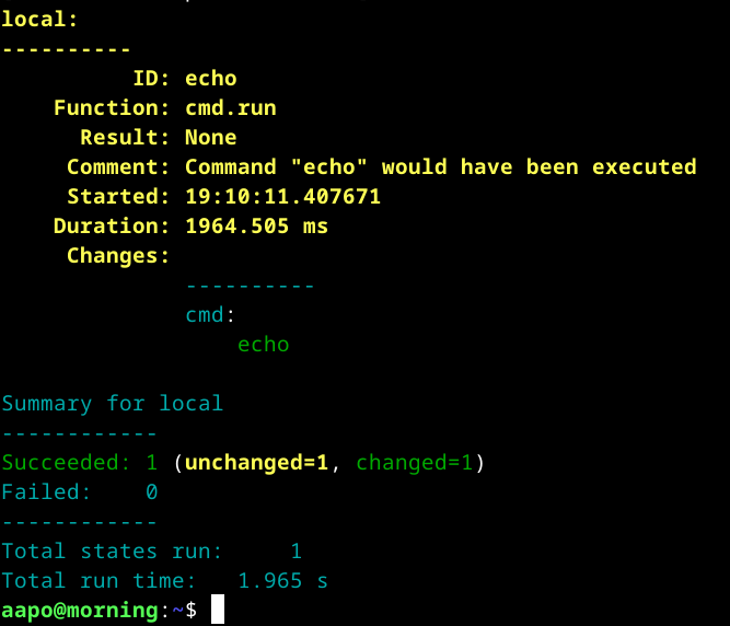 Cmd-tilafunktion käyttäminen