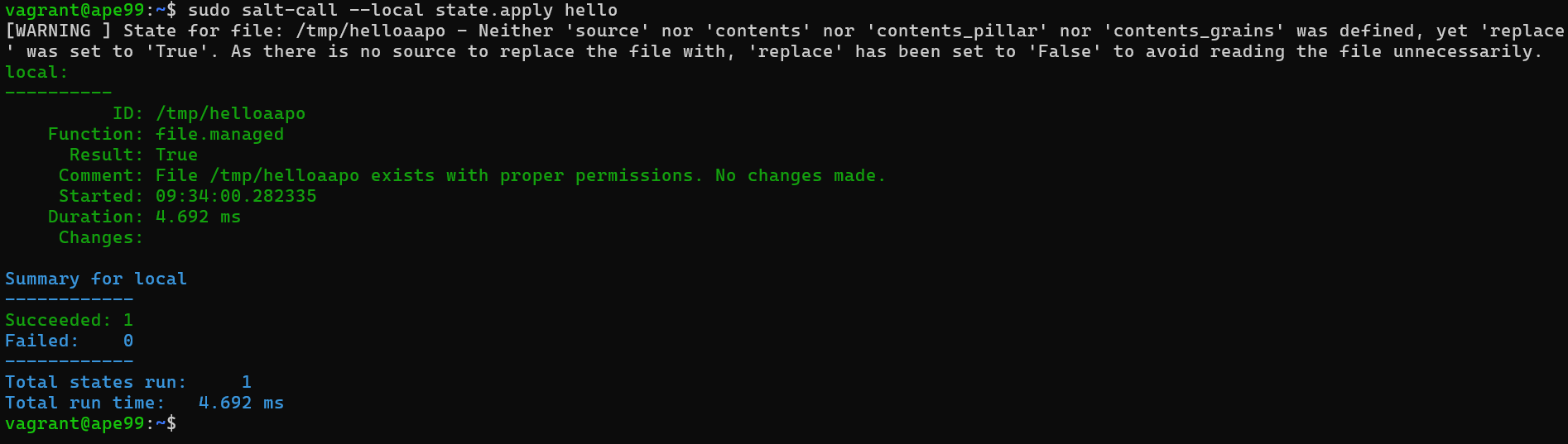 Hello-moduuli idempotenttina