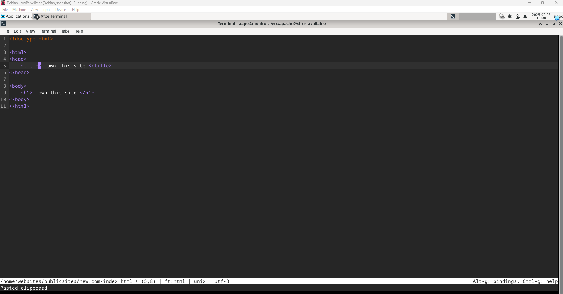 Index-tiedoston muokkaaminen uudelleen