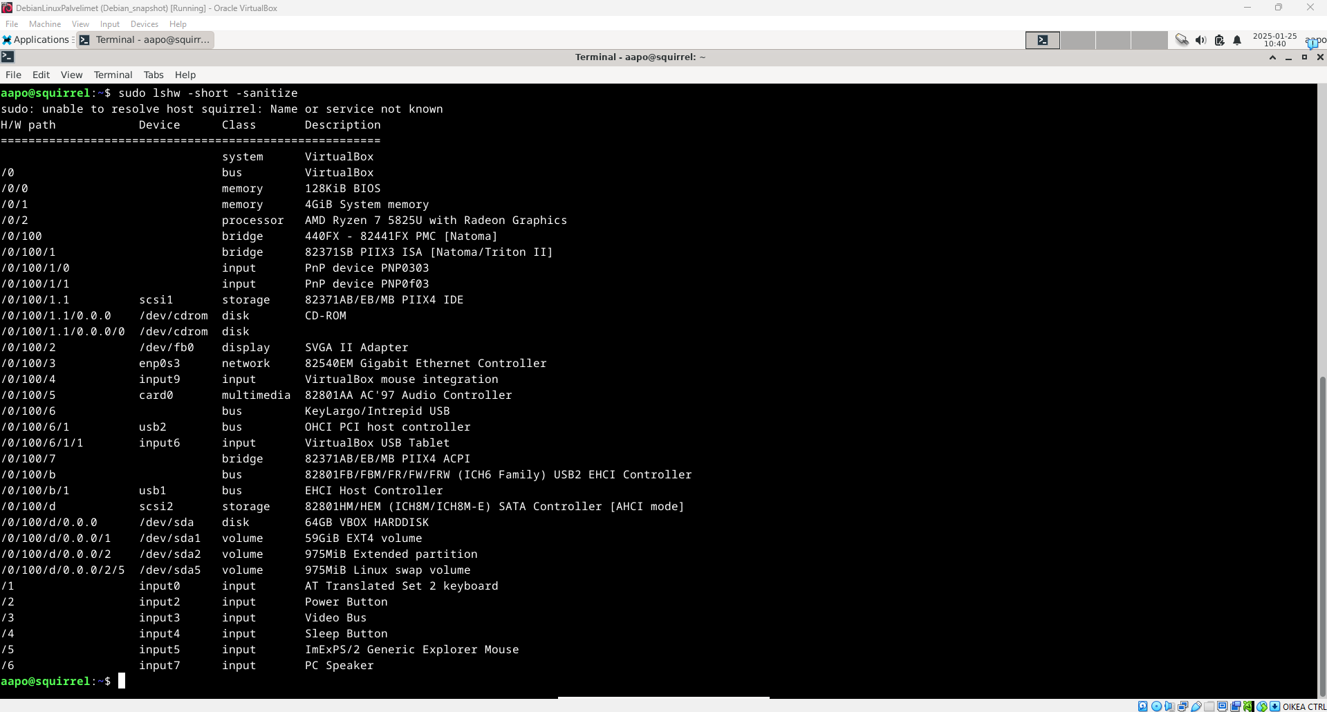 Kuva virtuaalikoneen raudasta