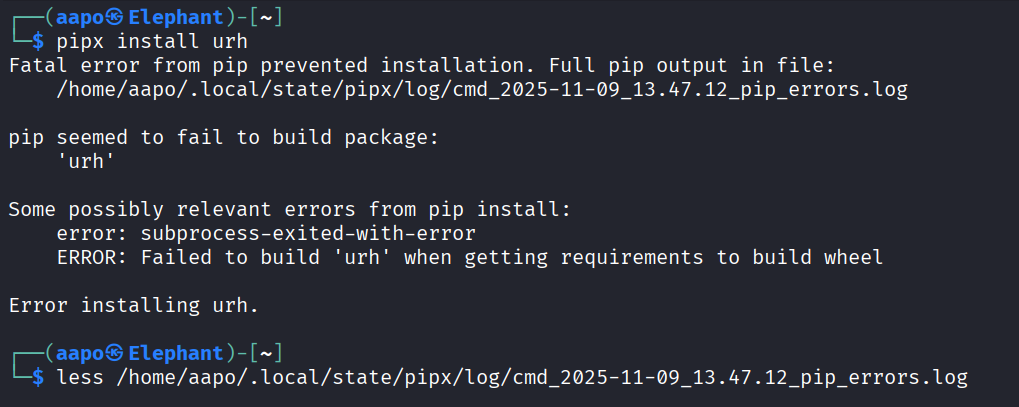 Virheilmoitus asennettaessa ohjelmaa